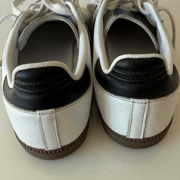 Adidas Classic White Leather Black Striped Samba Gum Sole Mens Sneakers 7 1/2 - Picture 9 of 11